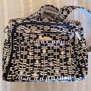 JuJuBe BFF Backpack Diaper Bag Blue Floral EUC
